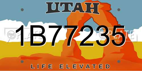 1B77235 Utah License Plate