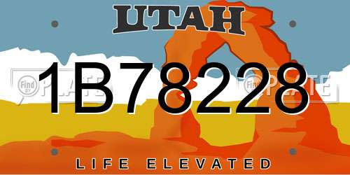 1B78228 Utah License Plate