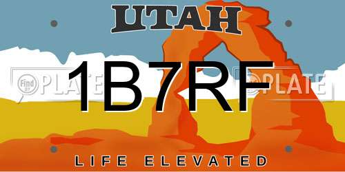 1B7RF Utah License Plate
