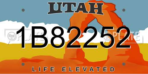 1B82252 Utah License Plate