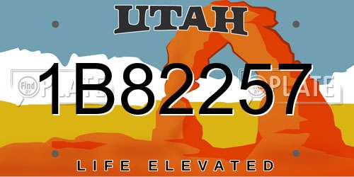 1B82257 Utah License Plate