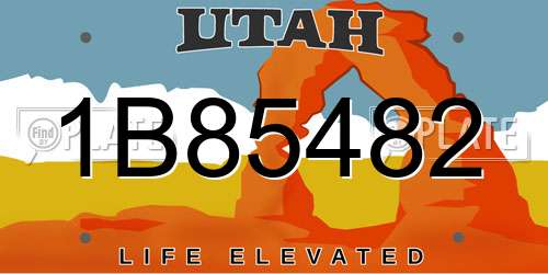 1B85482 Utah License Plate