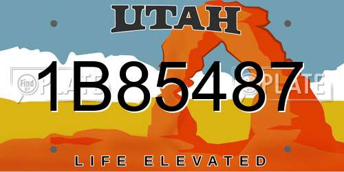 1B85487 Utah License Plate
