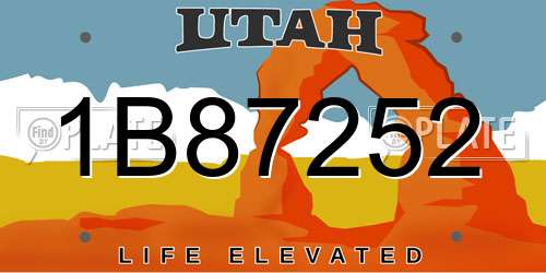 1B87252 Utah License Plate