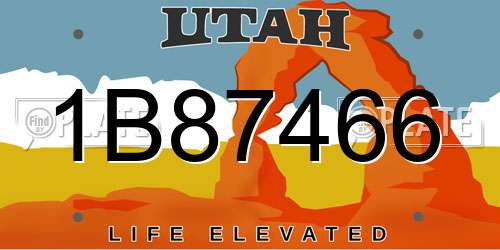 1B87466 Utah License Plate