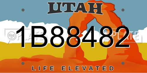 1B88482 Utah License Plate