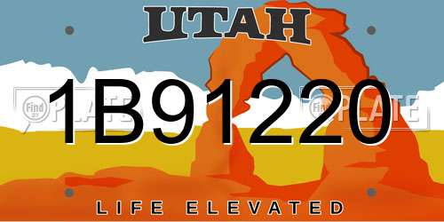 1B91220 Utah License Plate