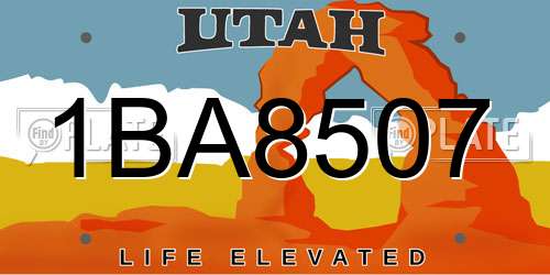 1BA8507 Utah License Plate