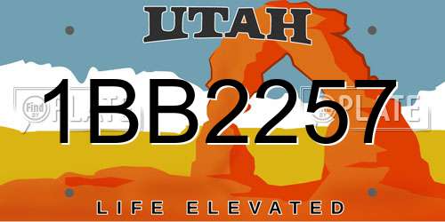 1BB2257 Utah License Plate