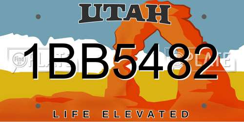 1BB5482 Utah License Plate