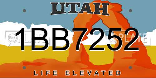 1BB7252 Utah License Plate