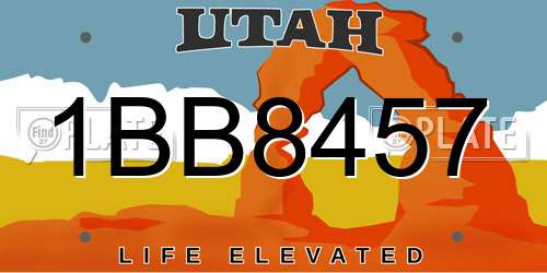 1BB8457 Utah License Plate