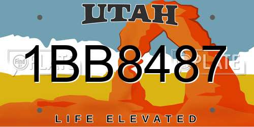 1BB8487 Utah License Plate