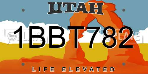 1BBT782 Utah License Plate