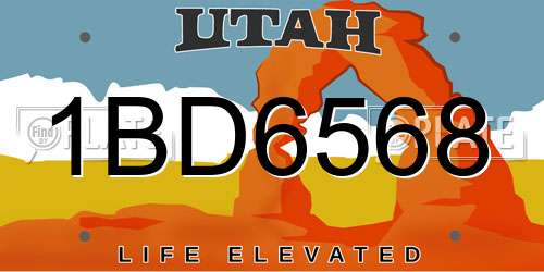 1BD6568 Utah License Plate