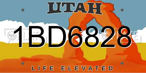 1BD6828 Utah License Plate