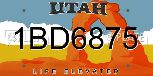1BD6875 Utah License Plate