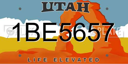 1BE5657 Utah License Plate