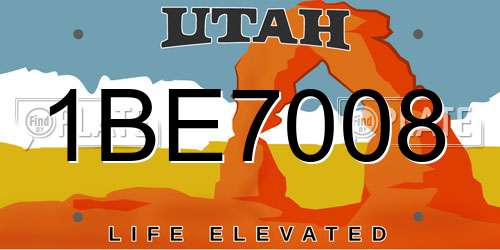 1BE7008 Utah License Plate