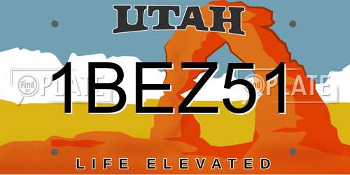 1BEZ51 Utah License Plate