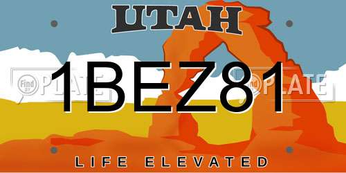 1BEZ81 Utah License Plate