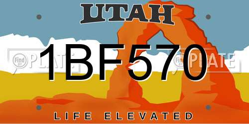 1BF570 Utah License Plate