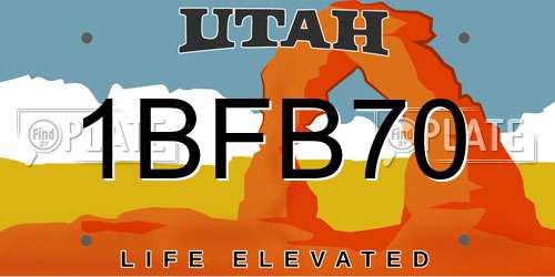 1BFB70 Utah License Plate