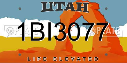 1BI3077 Utah License Plate