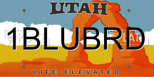 1BLUBRD Utah License Plate
