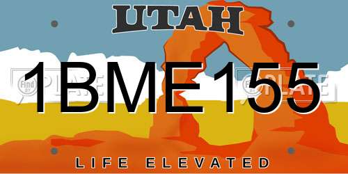 1BME155 Utah License Plate