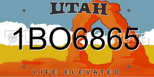 1BO6865 Utah License Plate