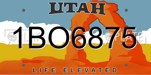 1BO6875 Utah License Plate