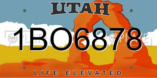 1BO6878 Utah License Plate