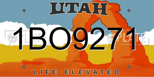 1BO9271 Utah License Plate