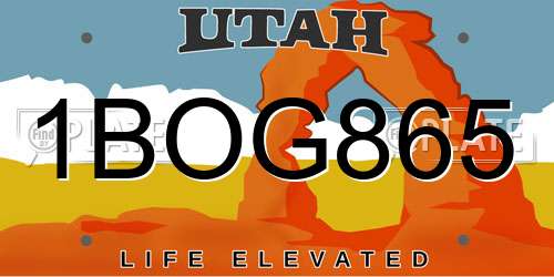 1BOG865 Utah License Plate
