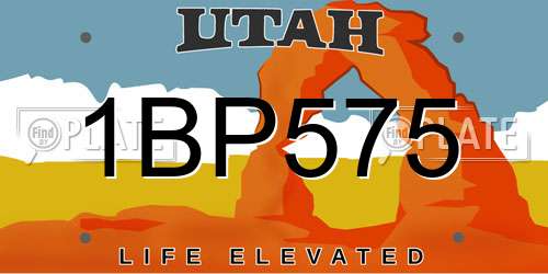 1BP575 Utah License Plate