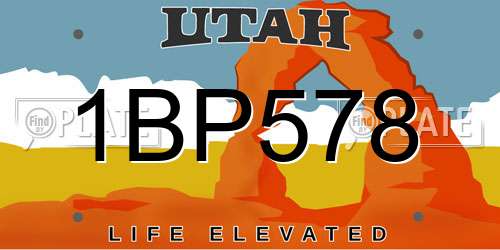 1BP578 Utah License Plate