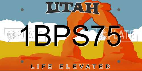 1BPS75 Utah License Plate
