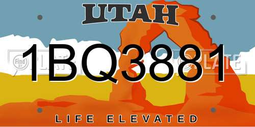 1BQ3881 Utah License Plate