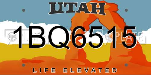 1BQ6515 Utah License Plate