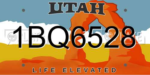 1BQ6528 Utah License Plate