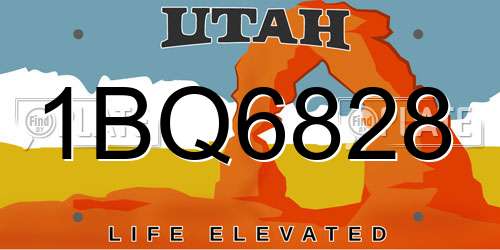 1BQ6828 Utah License Plate