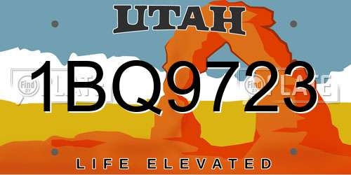 1BQ9723 Utah License Plate