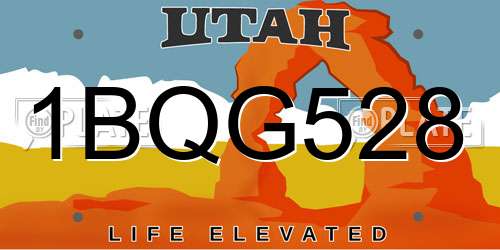 1BQG528 Utah License Plate