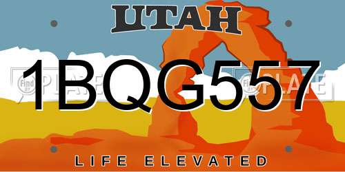 1BQG557 Utah License Plate