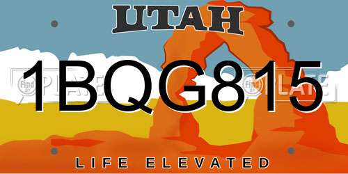 1BQG815 Utah License Plate