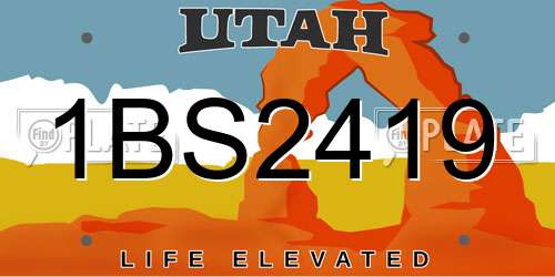 1BS2419 Utah License Plate