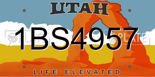 1BS4957 Utah License Plate