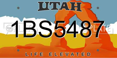 1BS5487 Utah License Plate