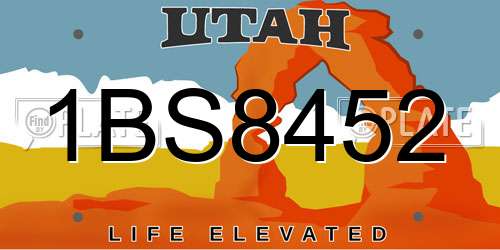 1BS8452 Utah License Plate